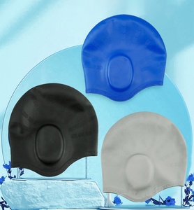 Casque de bain imperméable compétition professionnelle 3D <span class=keywords><strong>oreille</strong></span> protéger bonnet de bain en silicone - Product Image 4