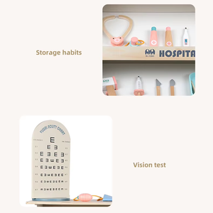 ユニセックス木製モックメディシンキットロールプレイングドクター病院用カートナース注射子供向け教育学習玩具男の子 & 女の子 - Product Image 3