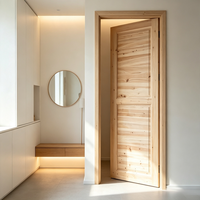 Light Commercial Solid Fir Solid Wood Interior Door Stable Anti Deformation Fir Timber Door