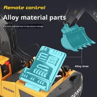Camion Excavateur RC en Alliage à l'Échelle 1:20, 2,4 GHz, 9 Canaux, Sons Musicaux, Télécommande Expert, Drift Intérieur/Extérieur, Câble USB