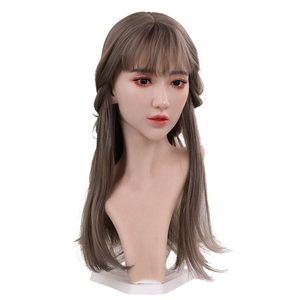Thực tế Silicone nữ mannequin <span class=keywords><strong>Head</strong></span> cho hat hiển thị tóc con người tóc giả mannequin Heads với make <span class=keywords><strong>up</strong></span> - Product Image 2