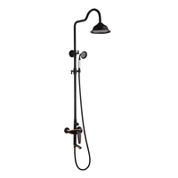 Corps en cuivre moderne très vendu ensemble de douche noir ensemble de douche multifonction à effet pluie pour salle de bains