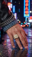 Bague unisexe personnalisée de luxe en argent S925, style hip-hop, avec moissanite incrustée sertie en clos de taille hexagonale, large et lourde, cadeau de fête