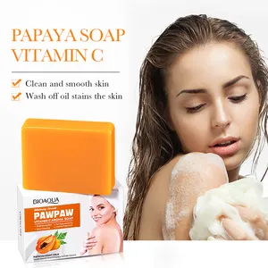BIOAQUA OEM Cleansing Brightening Bath Toilet Soap Handmade Glycerin Papaya Vitamin C Nourishing Whitening Kojic Acid Soap