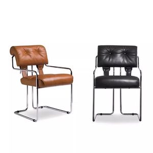 <span class=keywords><strong>Poltrona</strong></span> in <span class=keywords><strong>Pelle</strong></span> Stile Nordico per Reception Aziendale, Negoziazioni e Relax, Sedia con Braccioli in Acciaio Inossidabile per Caffè, Ristoranti e Uffici - Product Image 1