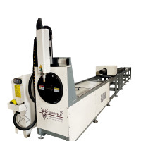 Machine de découpe de tubes CNC à fibre laser automatique à grande vitesse pour acier inoxydable, acier au carbone, aluminium