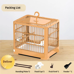 Büyük Alanlı Taşınabilir ABS Malzemeden Üretilmiş Çevre Dostu Katlanabilir Kuş Kafesi, Papağanlar İçin Nefes Alabilen Görüntüleme Pencereli, Ev Tipi Kuş Malzemeleri - Product Image 3