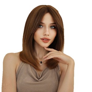 วิกผมลูกไม้เต็มศีรษะสีเหลืองน้ำตาลใหม่ <span class=keywords><strong>ทรง</strong></span><span class=keywords><strong>ผม</strong></span>หน้าม้าแปดส่วน<span class=keywords><strong>แบบ</strong></span>ยุโรปอเมริกัน สำหรับ<span class=keywords><strong>ผู้หญิง</strong></span> <span class=keywords><strong>ผม</strong></span>สั้นตรงแบบมีเลเยอร์ - Product Image 5