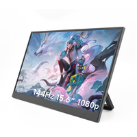 Moniteur de jeu portable 2026 15,6 pouces 1920x1080 65Hz IPS grand écran avec interface USB Type-C et haut-parleur intégré