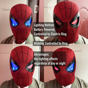 Máscara de Spider-Man de Plástico con Ojos Eléctricos Móviles y Luminosos, Casco de Juguete Educativo para Halloween, DIY, Cosplay - Product Image 4
