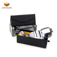 Vente en gros Boîte vide en carton pour lunettes de soleil Boîte d'emballage en papier populaire noire avec logo personnalisé de luxe pour lunettes