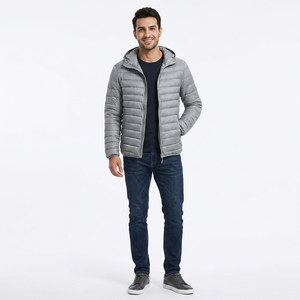 Veste d'hiver chaude en duvet pour homme, nouvelle conception, vente en tête, col montant à capuche, veste d'extérieur - Product Image 1
