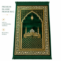 Tapis de prière en polyester lavable à motif puzzle, tapis en velours cristal imprimé HD pour salon, vente en gros à prix réduit