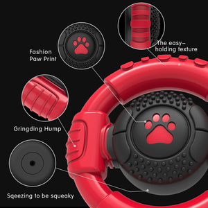 KINYU çevre dostu su geçirmez köpek çiğnemek oyuncak gıcırtılı diş çıkarma oyuncak doğal kauçuk naylon özelleştirilebilir direksiyon karton - Product Image 6