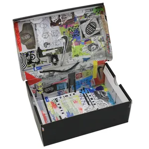 कस्टम 5ply जूता बॉक्स काले मुद्रित काले उपहार पैकेज शिपिंग गत्ते का डिब्बा नालीदार मेलर बक्से