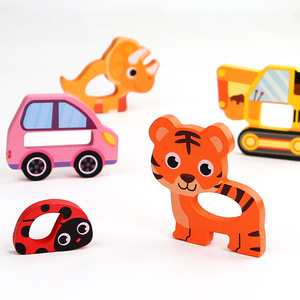 Puzzle 3D in Legno Creativo con Animali, Dinosauri e Mezzi di Trasporto, Gioco Educativo per Bambini - Product Image 3