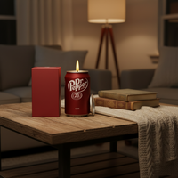 Bougie parfumée à la soda - Design mignon et amusant, parfum cerise, longue durée de combustion, cire de soja, cadeau original pour les fans