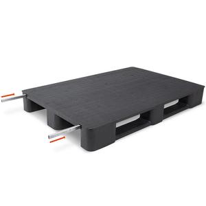 พาเลทพลาสติกขนาดยูโร3แบบไม่มีขอบปลอดภัย lxwxh 1200x800x145มม. แท่นวางสีดำแบบปิดด้านบน - Product Image 3