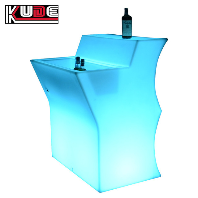 LED Bar Counter RGB Color Changing Illuminated Mobile Cocktail Table Furniture Outdoors for Nightclub Hotel