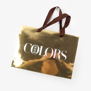 Sacs en <span class=keywords><strong>papier</strong></span> de luxe personnalisés avec logo imprimé, dorés brillants, pour boutiques de détail et cadeaux - Product Image 4