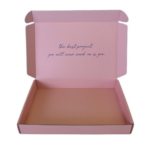 Pink Clothing Box E Pit Corrugated Paper Rectangular Small Airplane Box Color Printing Thickened Packaging Box Custom