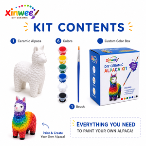 Kit de Peinture Animale en Céramique DIY Alpaca en Gros, Marque Privée, Non Toxique, Fabrication Directe Usine, OEM, Ensemble Cadeau d'Anniversaire pour Enfants - Product Image 3