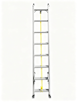 Échelle télescopique en aluminium EN131, échelle à marches télescopiques robuste à commande par corde, pieds antidérapants, échelle d'escalade industrielle