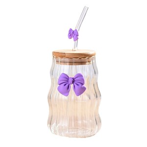 Gobelet à eau écologique avec couvercle en bambou, <span class=keywords><strong>design</strong></span> mignon avec nœud, pour usage domestique, jus, café, fête, logo personnalisable - Product Image 5