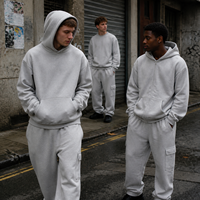 Ensembles de survêtements streetwear personnalisés : sweat à capuche et pantalon en coton respirant, design décontracté à double ceinture unie