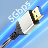 Cable de Extensión USB 3.0 de Nailon Trenzado de Alta Velocidad, Macho a Hembra, para Smart TV, Laptop, PC, Notebook, Auriculares