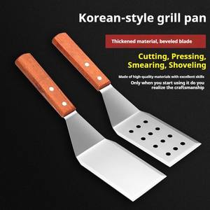 Pala versátil <span class=keywords><strong>de</strong></span> acero inoxidable para platos <span class=keywords><strong>de</strong></span> teppanyaki y herramientas tradicionales chinas para <span class=keywords><strong>hacer</strong></span> pasteles hechos a mano - Product Image 1