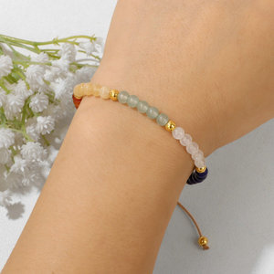 กำไลข้อมือหินบำบัดแบบถักปรับได้ กำไลหินธรรมชาติ รับผลิตตามสั่ง (OEM) สำหรับร้านบูติก ขายส่ง - Product Image 3
