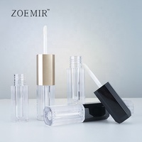Lipstik cair 2 dalam 1, wadah lipstik dua warna kustom kepala ganda, plastik Lip Gloss tabung 4ml 8ml