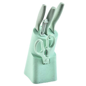 Ensemble de 6 couteaux de chef en paille de blé écologique DD1648 avec étui et ciseaux, bloc de cuisine – Vente en gros - Product Image 6