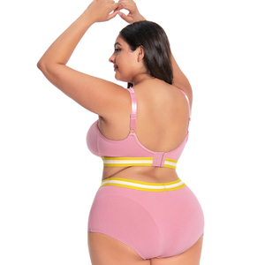 女性のためのOEMカスタムメイドファブリックカップパッド入りワイヤレスコットンブラセクシーな腕立て伏せプラスサイズフルカバレッジラージカップサイズ - Product Image 4