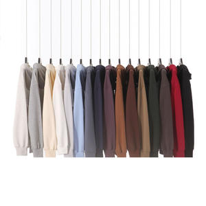 Fabricants de vêtements personnalisés 420 grammes printemps et automne couleur unie neutre sweat à capuche à manches longues pantalons de survêtement - Product Image 2