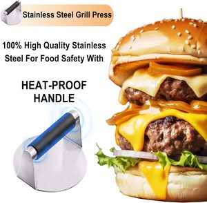 Smash <span class=keywords><strong>Burger</strong></span> Press mit Verbrühungs schutz Edelstahl <span class=keywords><strong>Burger</strong></span> Smasher Inklusive Grill zange & Grill Spatel Zubehör Kit - Product Image 5