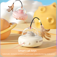 Jouets pour animaux de compagnie intelligents alimentés par USB, jouet interactif pour chat au laser et à plumes à rotation automatique, accessoires modernes pour animaux de compagnie pour chats d'intérieur/