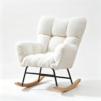 Fauteuil à bascule en velours Tenghang, fauteuil de salon à dossier haut, canapé simple en peluche douce pour salon, chambre, balcon, fauteuil inclinable relaxant