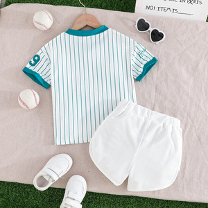 Conjunto de Ropa para Niños con Estampado del Logotipo de Los Angeles 79, Informal, Verano, Manga Corta, Transpirable, Deportivo, Directo de Fábrica, Poliéster/Algodón - Product Image 2