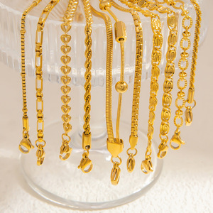 Pulsera de acero inoxidable chapada en oro de 18 quilates, resistente a la decoloración, cadena de joyería para mujer, pulseras para accesorios de moda DIY. - Product Image 4