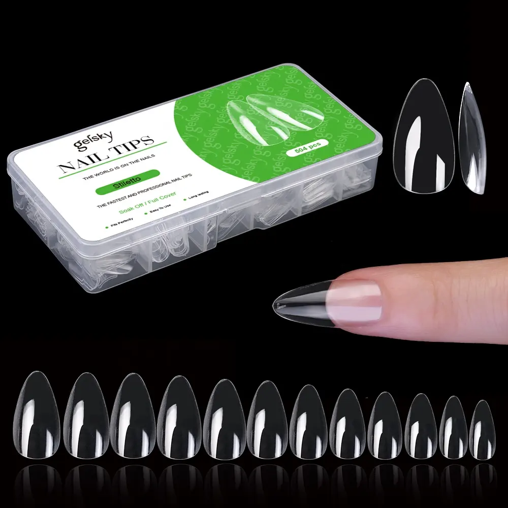 Gelsky Tips Nagels 500 Stuks Transparante Pers Op Nagel Tips Zachte Gel Nageltip Kort