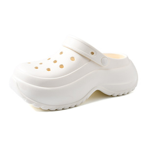 Women's Platform <b>Clogs</b> EVA Sole Height Increasing Summer Outdoor Comfortable Closed Toe Garden Shoes White Black Khaki 35-40 - Product Image 5