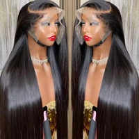 Perruque Lace Front 13x6 en Cheveux Humains Indiens Bruts Lisses Double Drawn Sans Colle avec Dentelle Transparente Haute Qualité