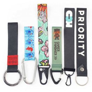 Cheap Sublimation Print Logo Tactical Webbing Keychain <b>Polyester</b> Custom Short Wrist <b>Lanyards</b> - Product Image 4