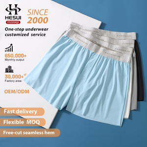 Nouveau design – Caleçon boxer homme en soie glacée grande taille, respirant, en polyamide, avec logo taille mi-haute, coupe ample - Product Image 1