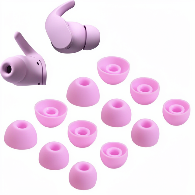 6 Pairs Replacement Silicone Earbuds Tips Set for Fit Pro Buds Headphones (Purple)
