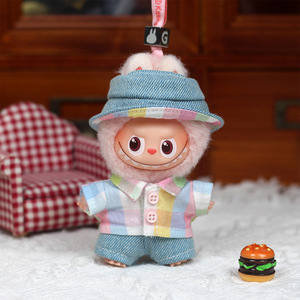 Labundry <b>Doll</b> Clothes 4th Gen Plaid Shirt Jeans Set Vinyl <b>Doll</b> Keychain Accessory Unisex Youth Fashion Outfit - Product Image 1