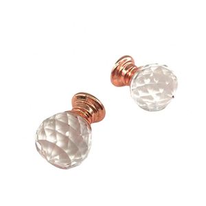 Herrajes de Lujo para el Hogar, Estilo Europeo Simple, Cristal, Oro Rosa, Cobre, Tiradores para Gabinetes, Perillas para Puertas de Armario - Product Image 1
