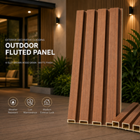 Panneau de grille extérieur MORLENX en bois grainé brun, résistant aux intempéries, à faible entretien, pour façade extérieure